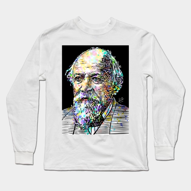 ROBERT BROWNING watercolor and ink portrait Long Sleeve T-Shirt by lautir